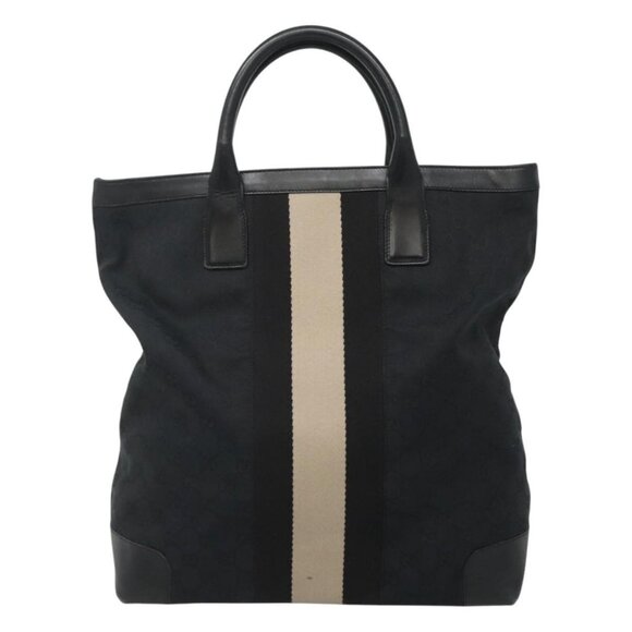 GUCCI GG Canvas Sherry Line Hand Bag Black White 002 1098 3444 Auth ep8642 - Picture 3 of 16